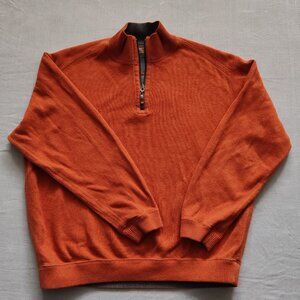 Tommy Bahama Men's 1/4 Zip Pullover Sweatshirt Orange Mock Neck Large (L)